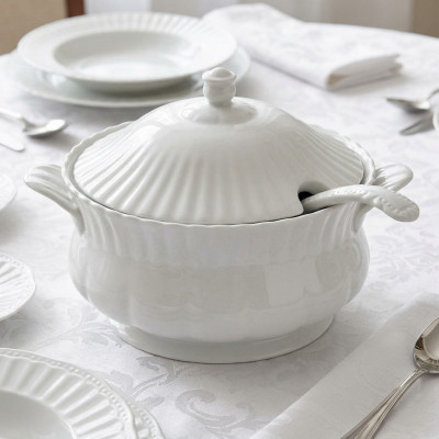 Waza do zupy porcelanowa CHODZIEŻ Iwona biała 2,5l