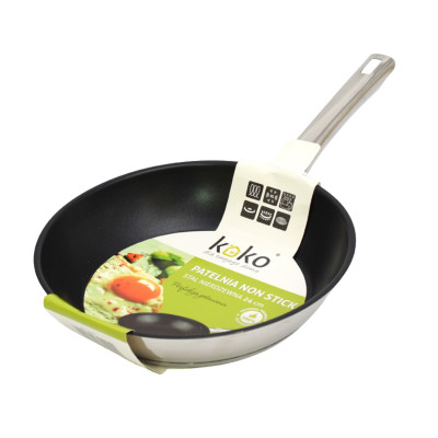 Patelnia nierdzewna 24 cm z powłoką non-stick
