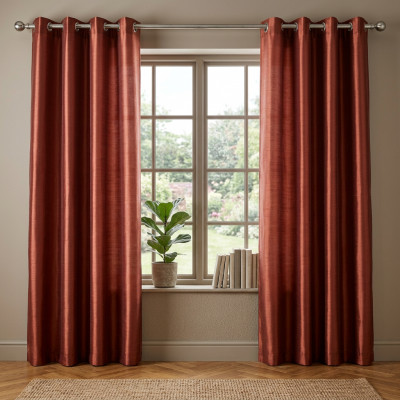 Zasłona na przelotkach Rid Satin terracotta 140x240 cm