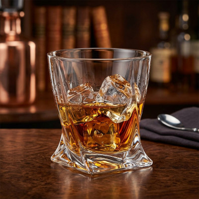 Komplet 6 szklanek do whisky BOHEMIA QUADRO 340 ml szkło kryształowe