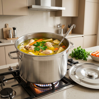 Garnek stalowy gastronomiczny z pokrywą 40l do zup przetworów wekowania