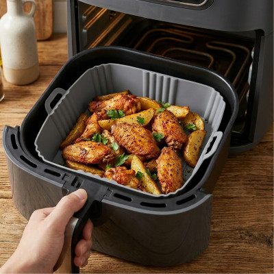 Kwadratowy silikonowy wkład do frytkownicy Air Fryer 18x18 cm