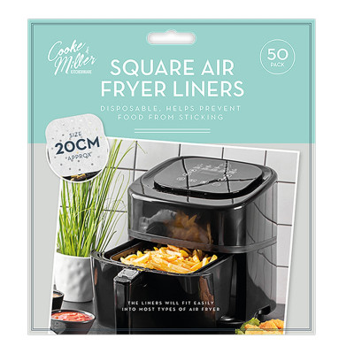 Zestaw 50 perforowanych wkładów papierowych do Air Fryer 20x20 cm kwadratowe