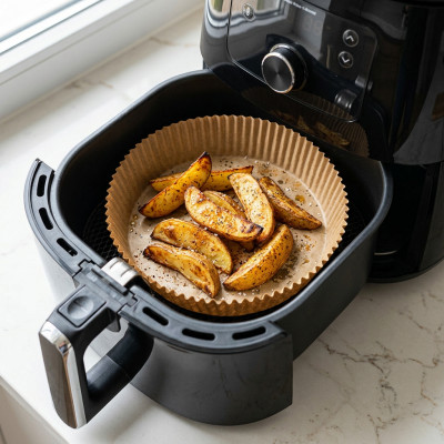 Zestaw 40 papierowych wkładów do frytkownicy Air Fryer 20 cm okrągłe