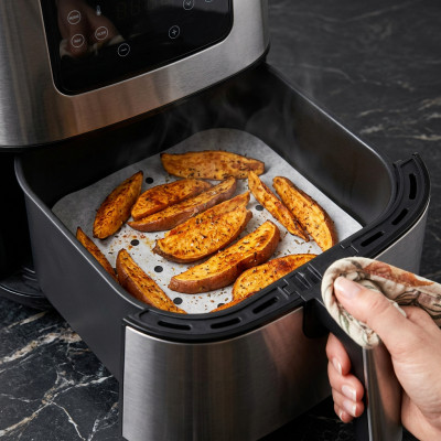 Zestaw 50 perforowanych wkładów papierowych do Air Fryer 20x20 cm kwadratowe