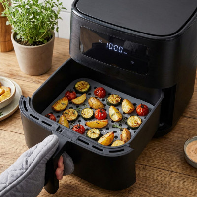 Zestaw 2 prostokątnych wkładów silikonowych perforowanych do Air Fryer 20x141 cm