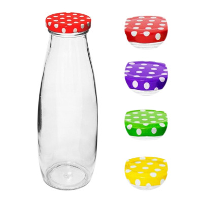 Szklana butelka na sok z zakrętką 480 ml mix kolorów