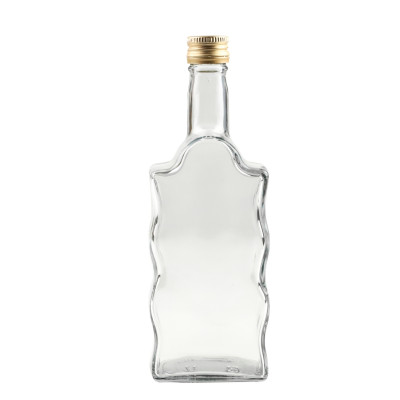 Szklana butelka na nalewki z zakrętką płaska fala 500 ml