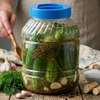 Słoik plastikowy PET na przetwory 5l mix kolorów