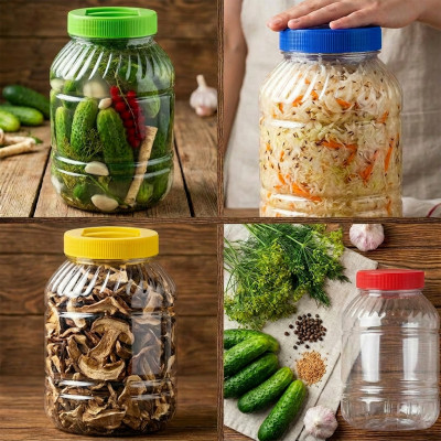 Słoik plastikowy PET na przetwory 5l mix kolorów