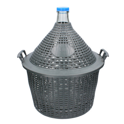 Szklany balon na wino w koszu plastikowym gąsior 25L
