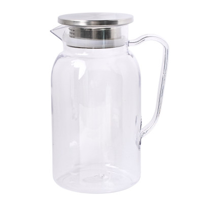 Dzbanek do soku lemoniady plastikowy z metalową pokrywką gładki 1,5l