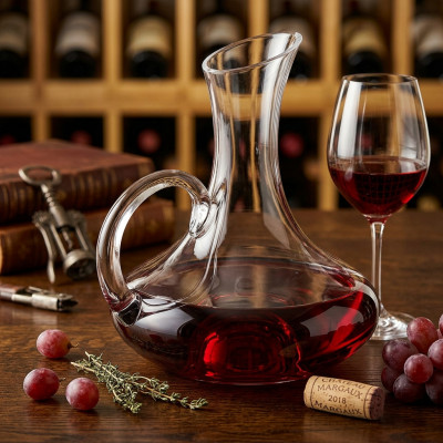 Karafka szklana do wina z uchwytem 1,5l