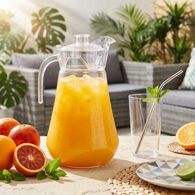 Dzbanek do soku lemoniady plastikowy z pokrywką 2l