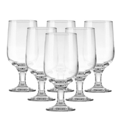 Zestaw 6 szklanek do piwa na stopce LAV Belek 375 ml