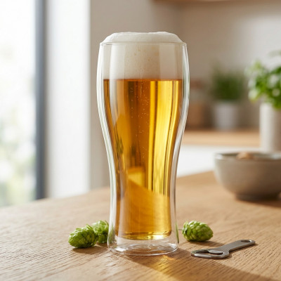 Szklanka termiczna do piwa i napojów z podwójną ścianką 300 ml