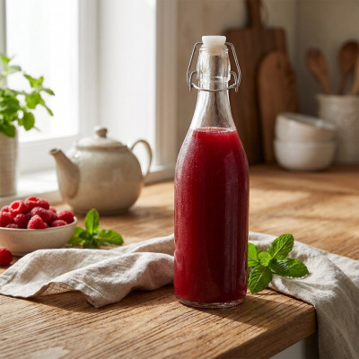 Szklana butelka z klipsem 500 ml na soki nalewki