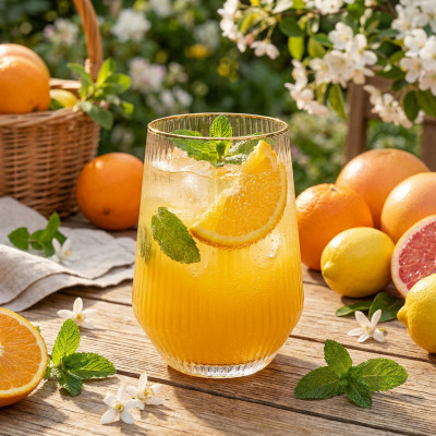 Elegancka szklanka ryflowana 460 ml ze złotym rantem w prążki do wody i drinków