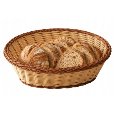Owalny koszyk na pieczywo 26 × 21 cm, kremowy
