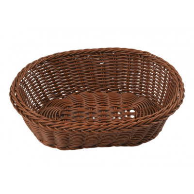 Owalny koszyk na pieczywo 26 × 21 cm, ciemnobrązowy