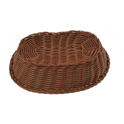Owalny koszyk na pieczywo 26 × 21 cm, ciemnobrązowy