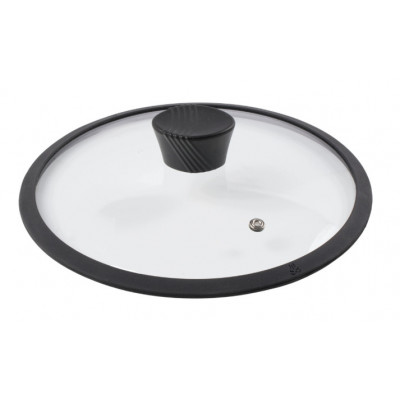 Szklana pokrywka z silikonowym rantem 20 cm, czarna