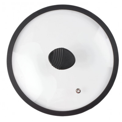 Szklana pokrywka z silikonowym rantem 20 cm, czarna