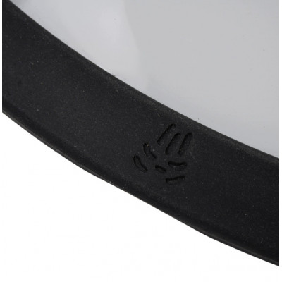 Szklana pokrywka z silikonowym rantem 24 cm, czarna