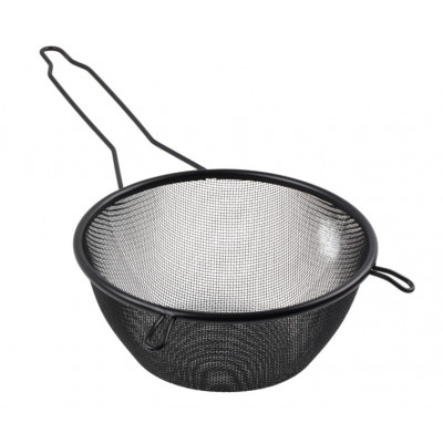 Czarne sitko kuchenne z uchwytem 24 cm