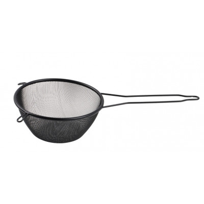 Czarne sitko kuchenne z uchwytem 24 cm