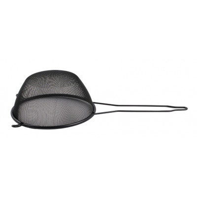 Czarne sitko kuchenne z uchwytem 24 cm
