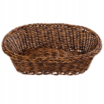 Owalny koszyk na pieczywo 26 × 19 cm, brązowy