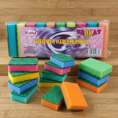Zmywak kuchenny dwuwarstwowy 10 sztuk gąbka do naczyń
