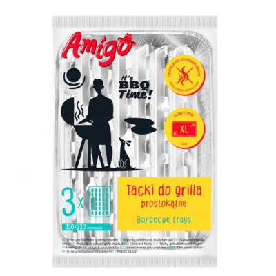 Zestaw dużych tacek do grilla Amigo 5 sztuk