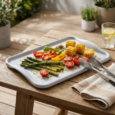 Taca grillowa duża Artgos 55 x 39,5 x 3,5 cm szara