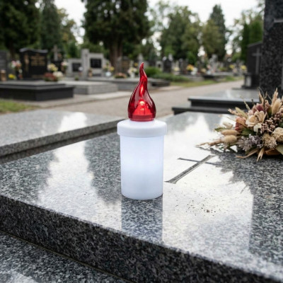 Wkład LED do znicza czerwony płomień 11 cm