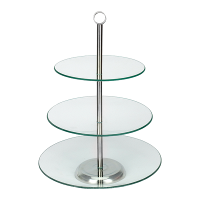 Patera szklana TOPFANN okrągła trójpoziomowa