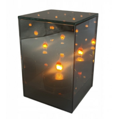 Lampion lustrzany LED 3D z efektem płomienia 15 cm