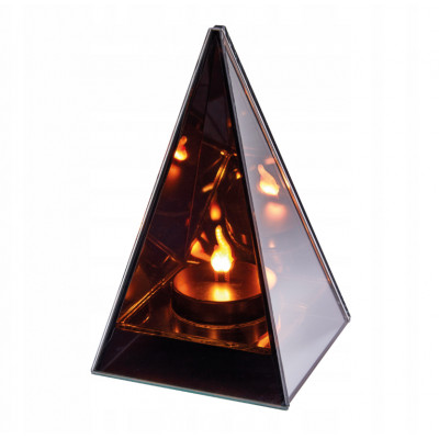 Lampion lustrzany piramida LED 3D z efektem płomienia 20 cm