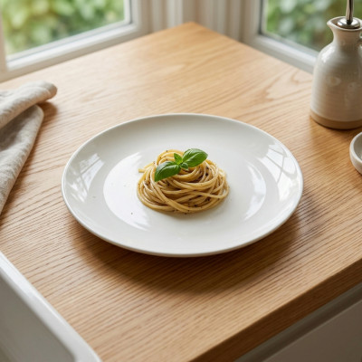 Talerz obiadowy porcelanowy 24 cm – kremowy