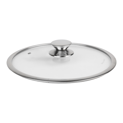 Pokrywka szklana z metalową obwódką 26 cm