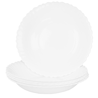 Kpl. 6 talerzy głębokich ze szkła hartowanego Carbo białe 22 cm