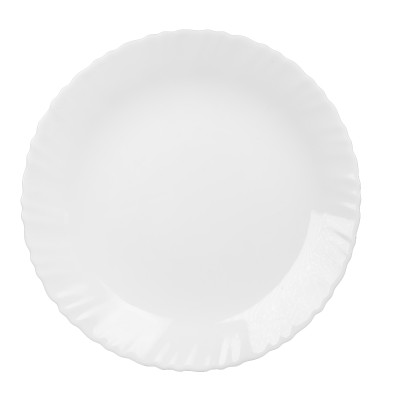 Talerz płaski talerz obiadowy szkło hartowane Carbo biały 25 cm