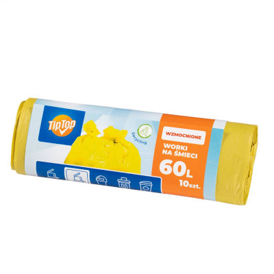 Worki na śmieci 60l Tip Top żółte plastik 10 szt
