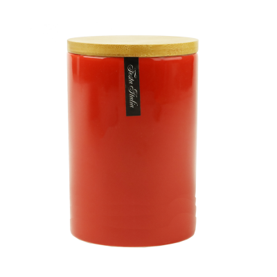 Pojemnik ceramiczny na produkty sypkie Napoli czerwony 700 ml