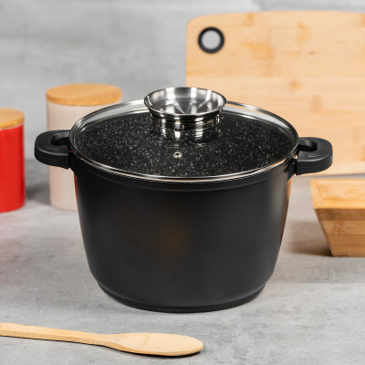 Garnek granitowy ze szklaną pokrywką Galla 6,2l