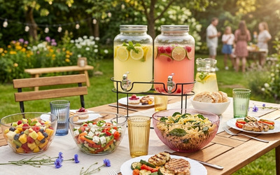 W czym podawać jedzenie i napoje na garden party? Kompletujemy naczynia do ogrodu.
